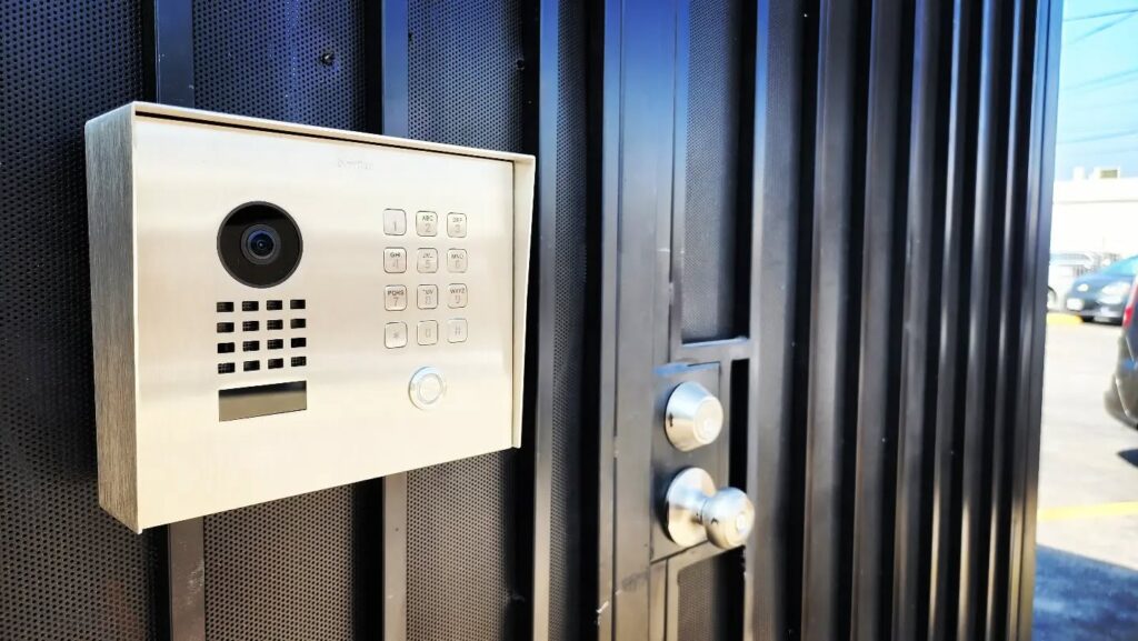 It was quick install of Doorbird intercom and electric door strice for business in Burbank.