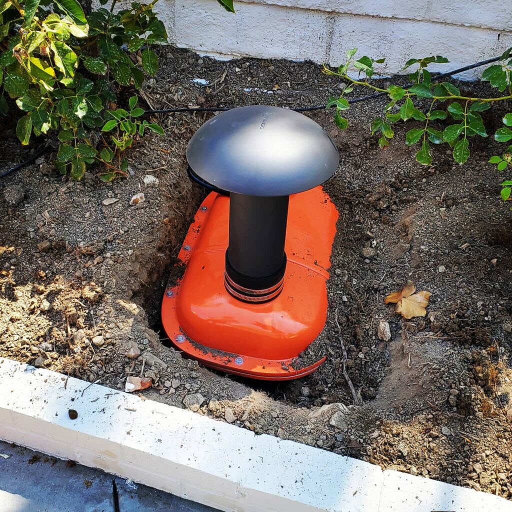 In ground subwoofer before covered with soil.